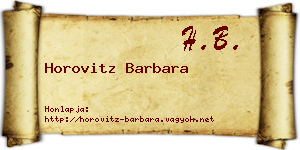 Horovitz Barbara névjegykártya